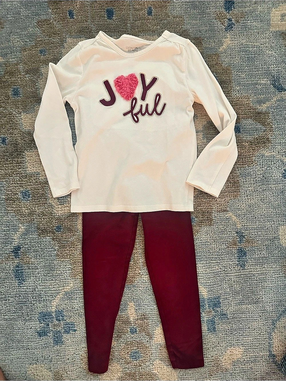Garanimals Girls 5T Long Sleeve Set White & Burgundy